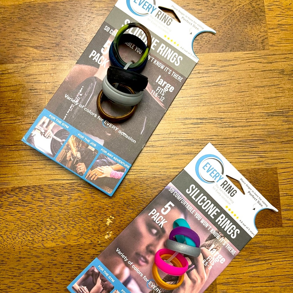Silicone wedding bands men’s and women’s - 5 pieces each